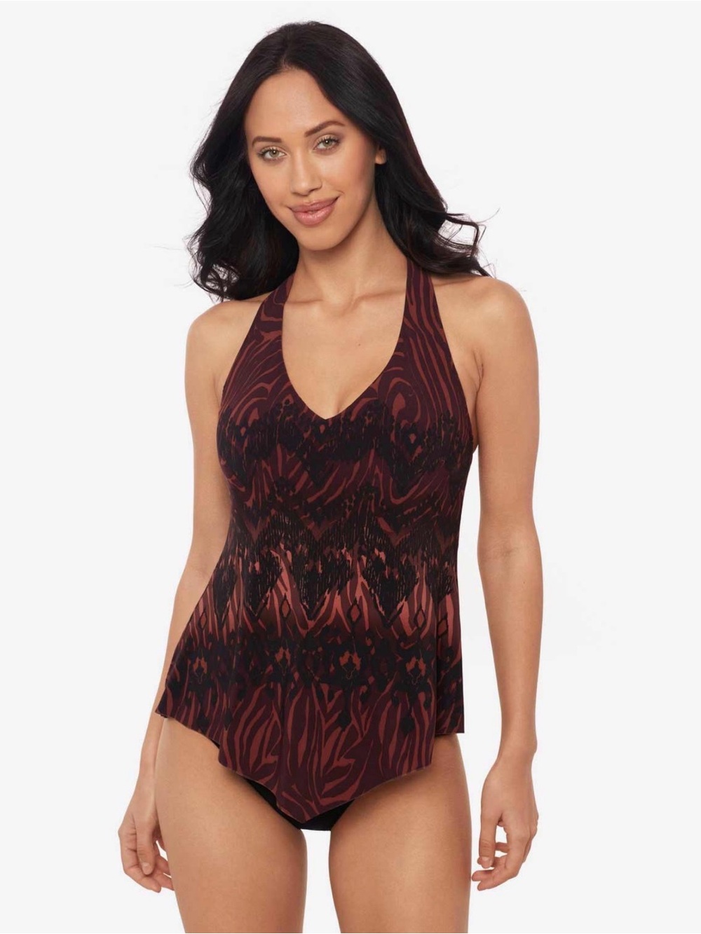 Magicsuit Zabra Taylor Tankini Top in Brown/Multi, women’s size 10
